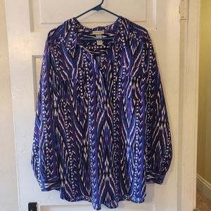 Catherine's blue, purple, white patterned top